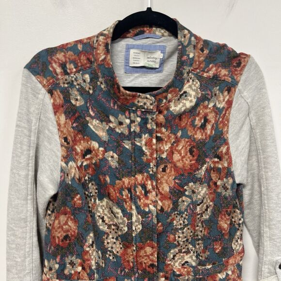 Anthropologie Saturday/Sunday Delwyn Floral Zip Jacket Top Women’s Size M Boho - Picture 2 of 12